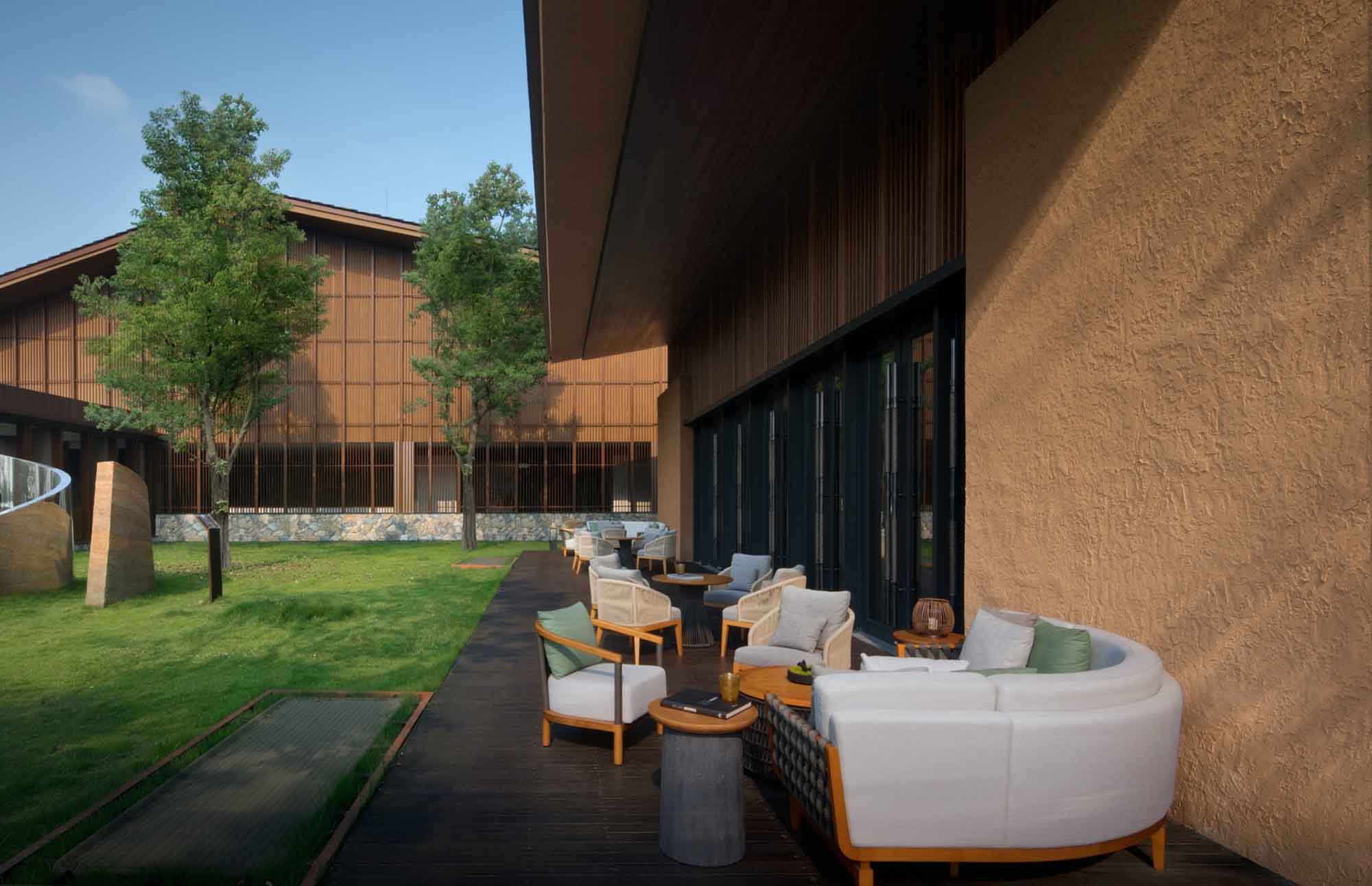 outdoor furniture layout in Hotel