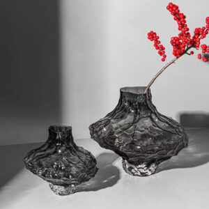 Black detailed high quality glass vase