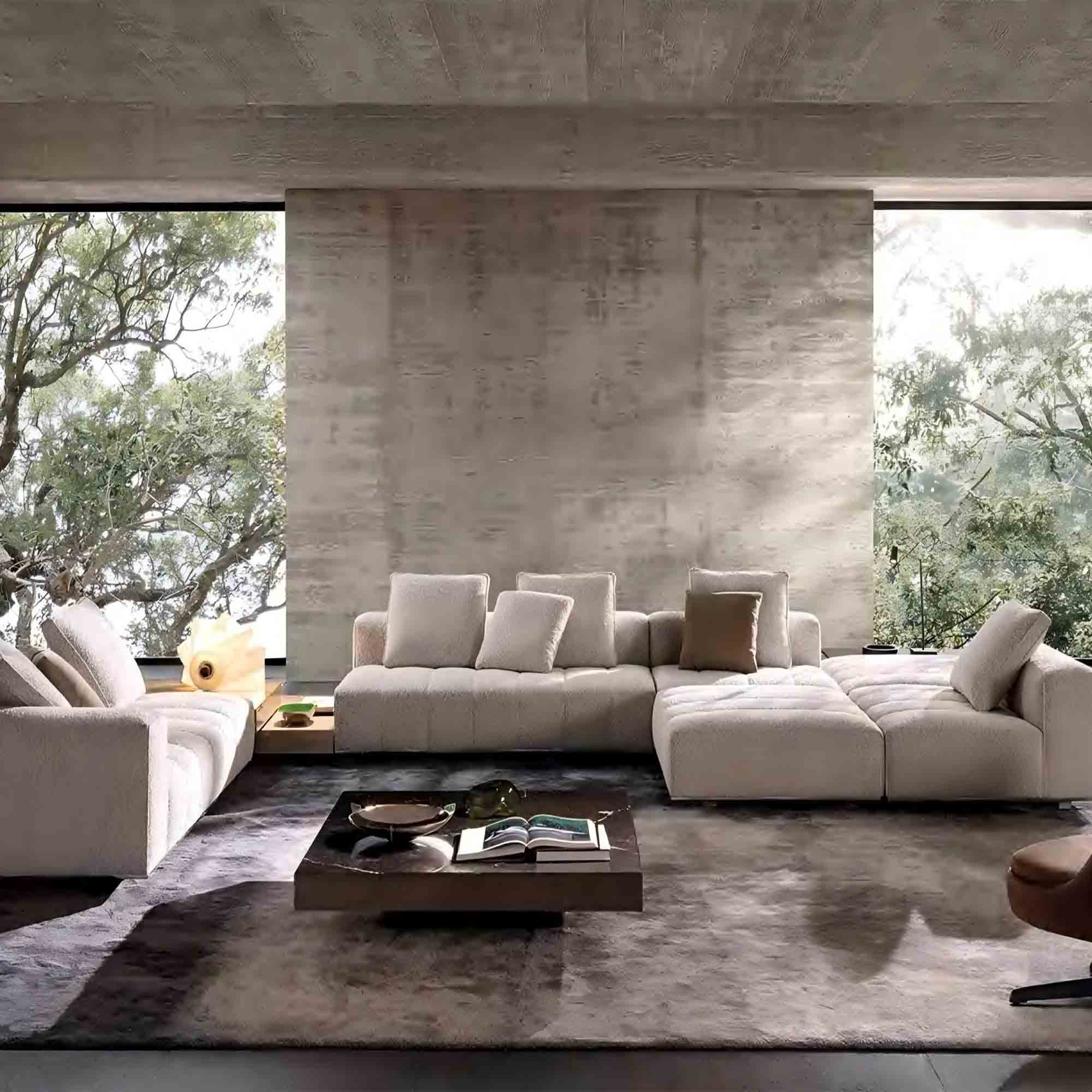 Italian Elegance – Modern Majlis Sofa in Fabric or Leather