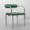 Italian PU leather dining and lounge chair with polished stainless steel tubular frame.