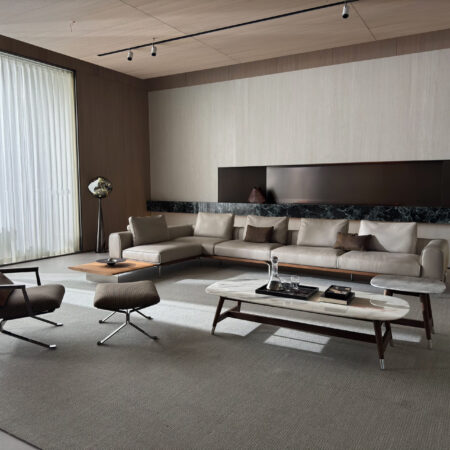 Italian minimalism leather Sectional sofa1