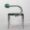 Italian postmodern armchair with PU leather upholstery and stainless steel tubular frame, side view.
