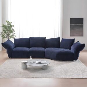 Minimalist+Fabric+L-Shaped+Petal Sectional+Sofa