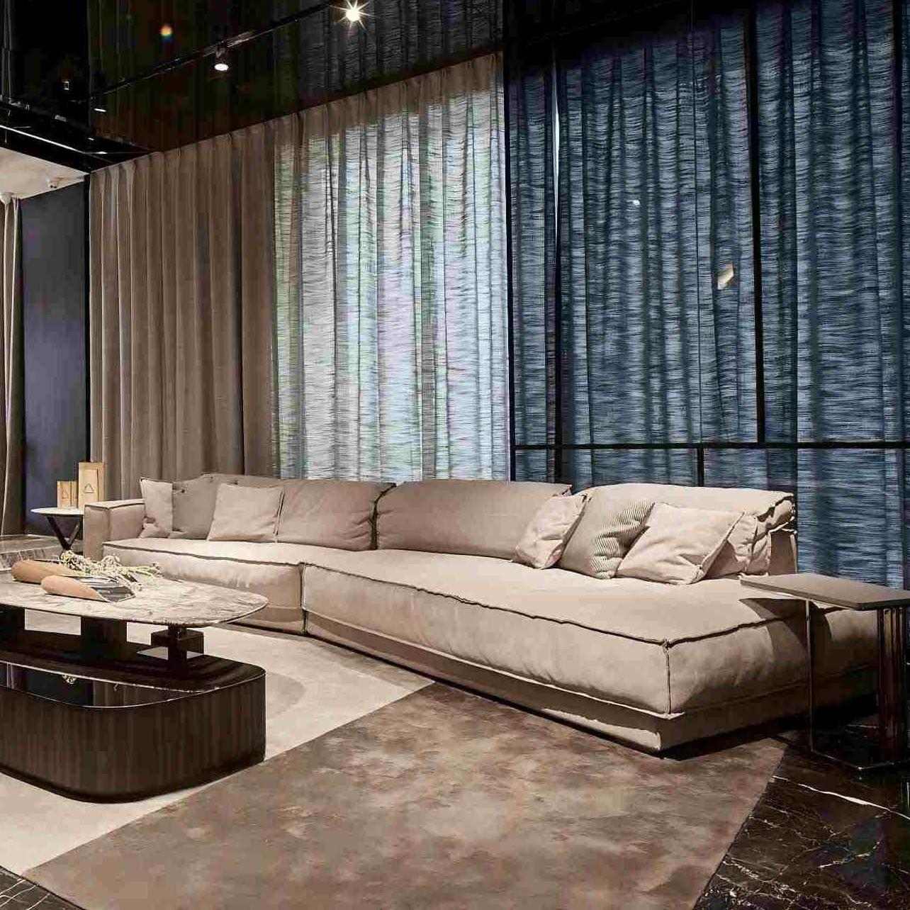 Modern luxury minimalist living room sofa set in stylish pink color(1)