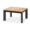 Durable garden table featuring sleek aluminum frame and natural teak surface