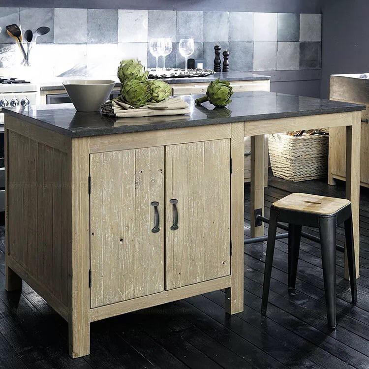 American Design Midcentury Modern Style Design Custom White Oak Washed Slim Shaker Kitchen Solid Wood Reeded Cabinet