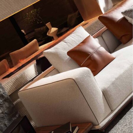 Matgrå Nubuck-lædermodulsofa i italiensk design