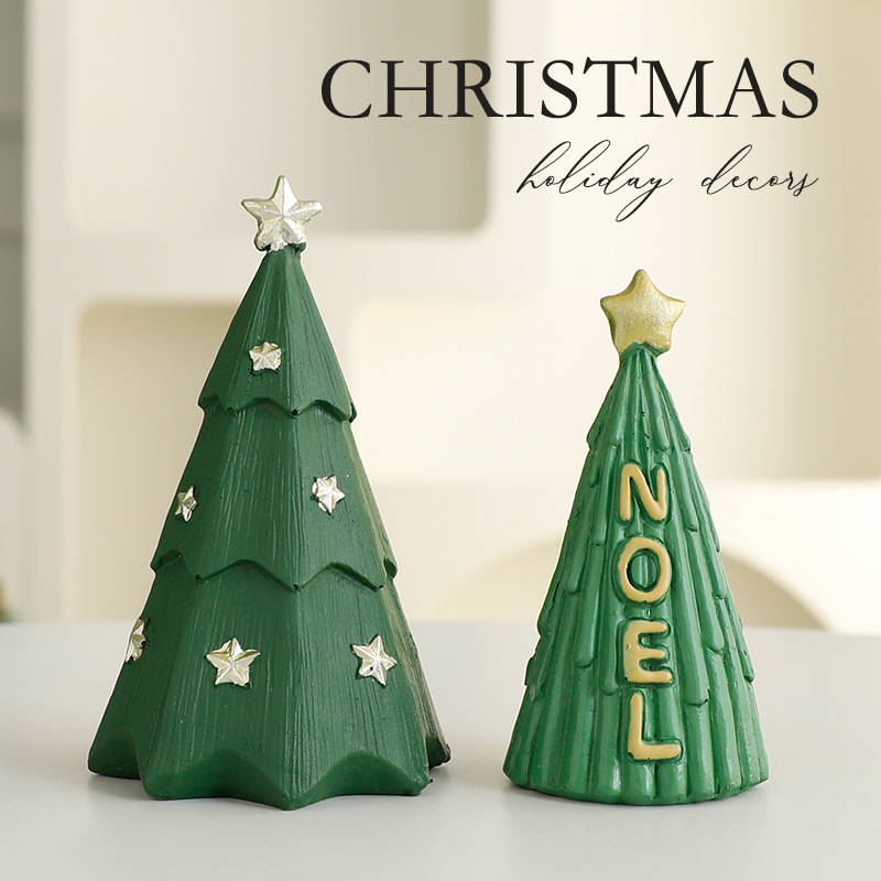 Mini Christmas village tree decoration figurine
