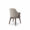 Contemporary ivory leather armchair for luxury dining rooms