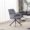 Fabric dining chair with armrests in grey