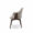 Side Face-Modern designer dining chair in ivory leather for upscale interiors