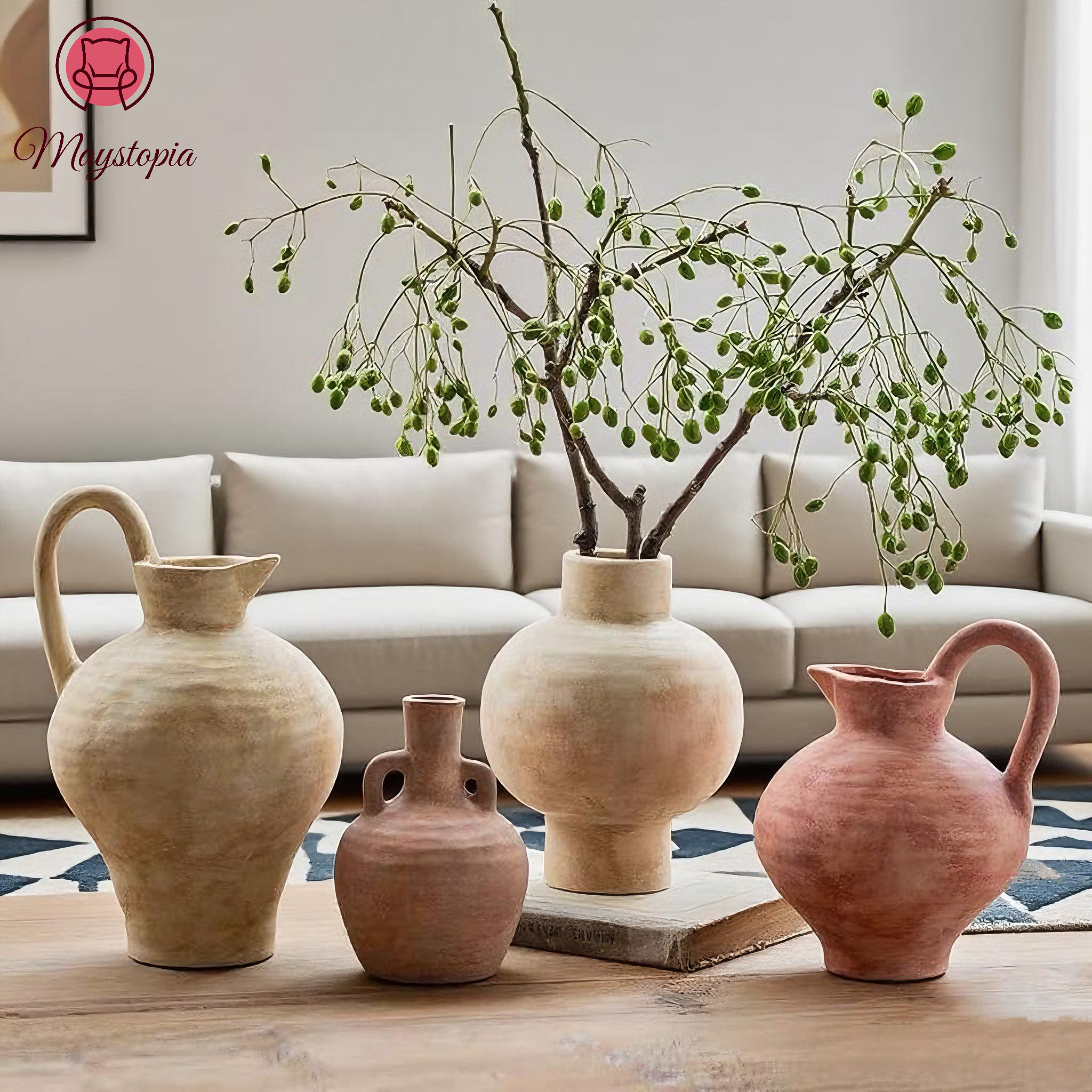 Vintage ceramic vase decorate living room