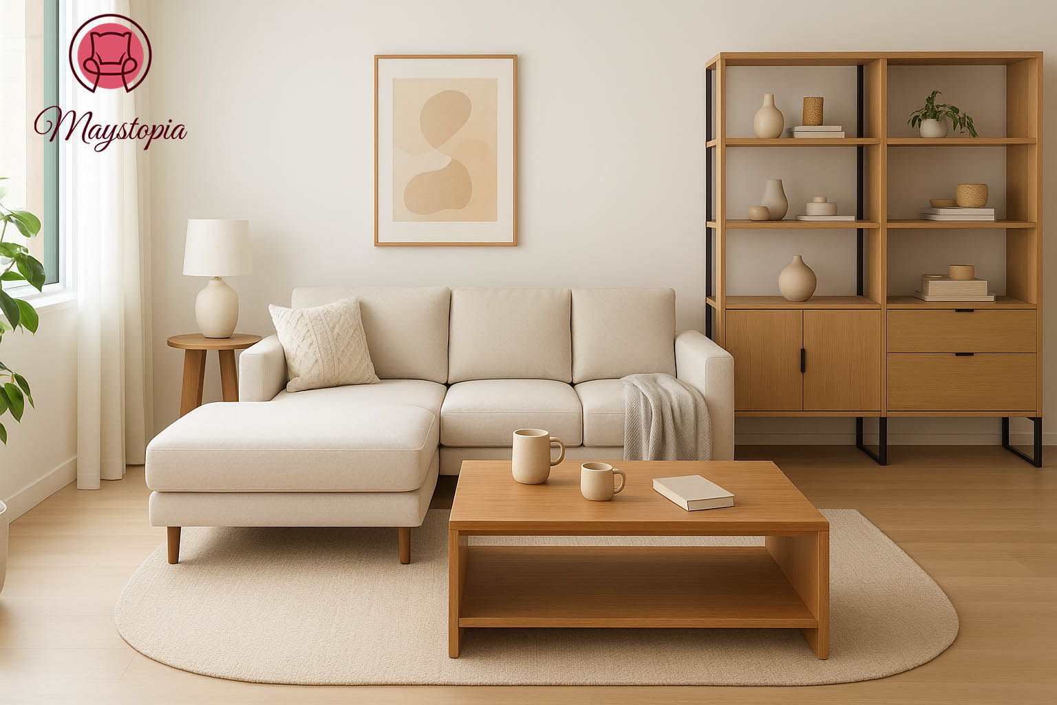 Eksempler på specialmøbler inklusive sofaer, sofaborde, skabe, og indretningsartikler-Naturlig stil