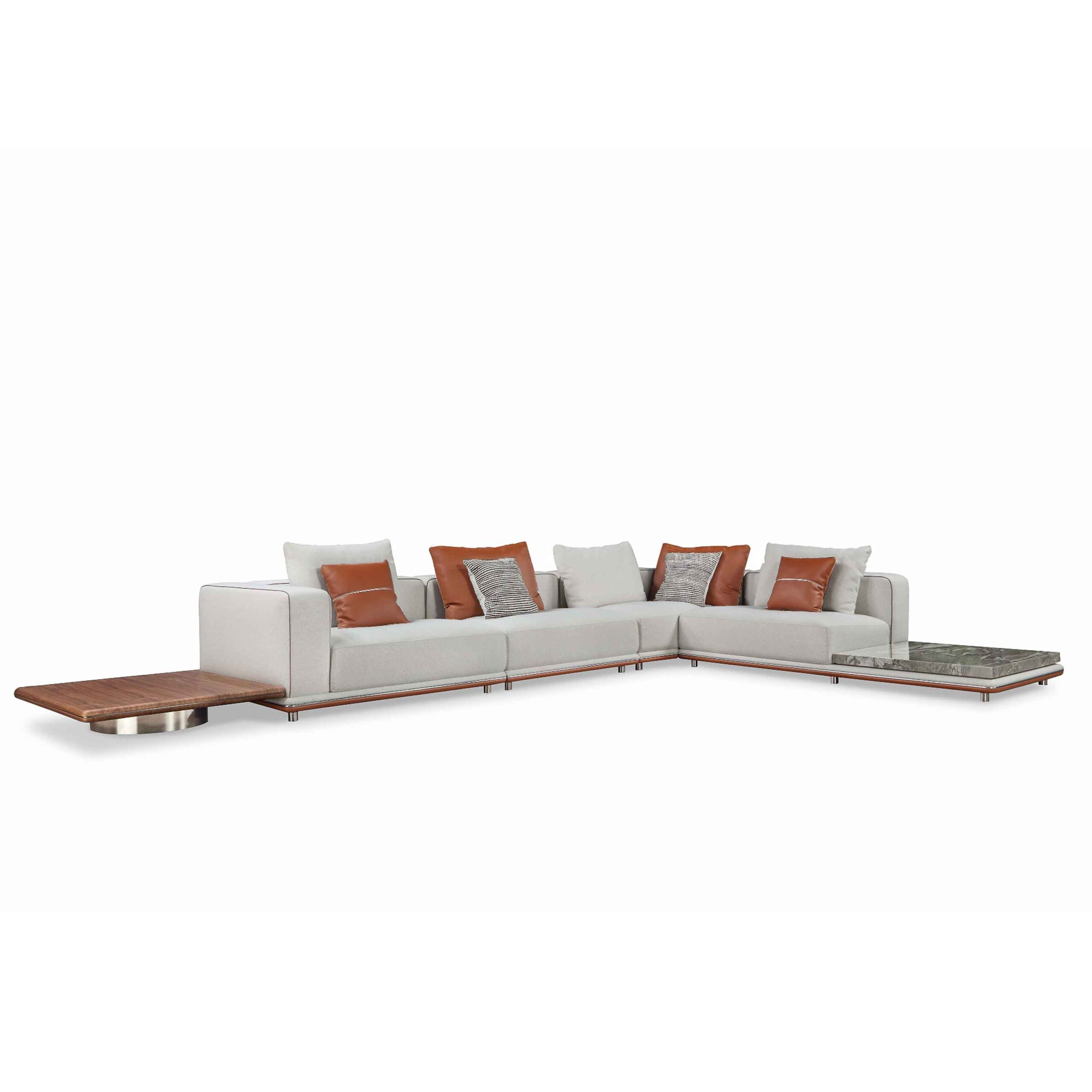 Luxury modular sofa with side table