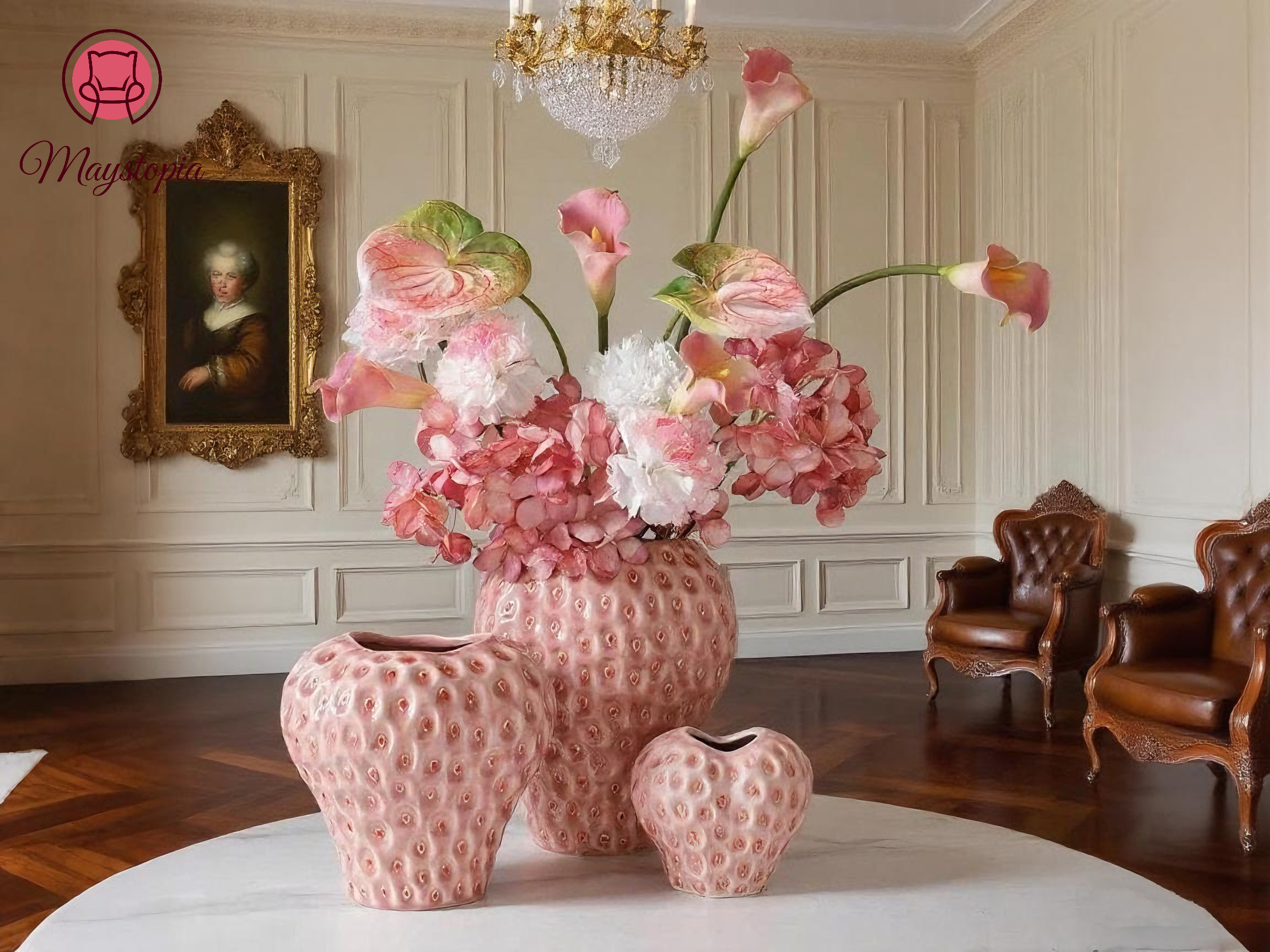 Vaso da frutta con decorazione retrò per villa