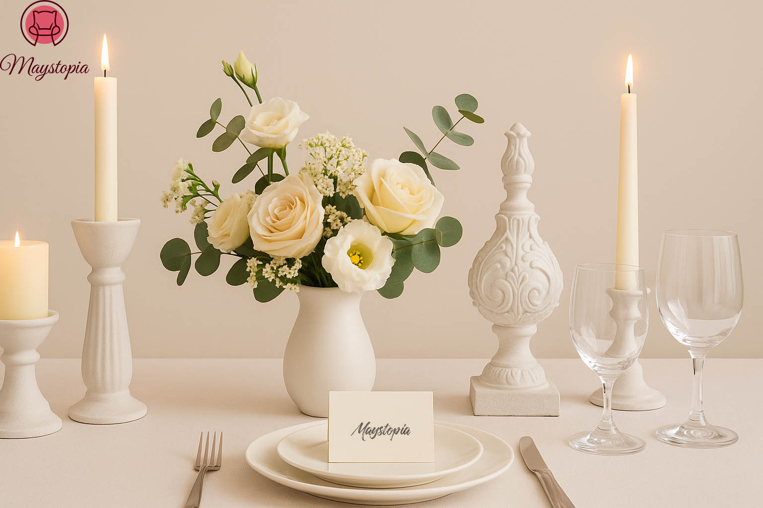 Centros de mesa e decoração de casamento.