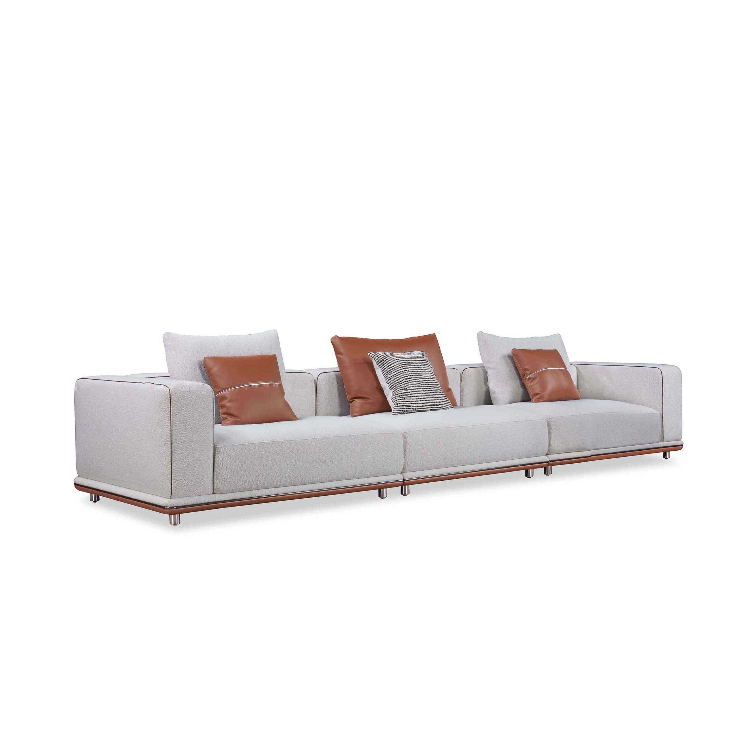 Minimalista moderno, sofá modular, marco de acero inoxidable, lujo, sala de estar, decoración del hogar