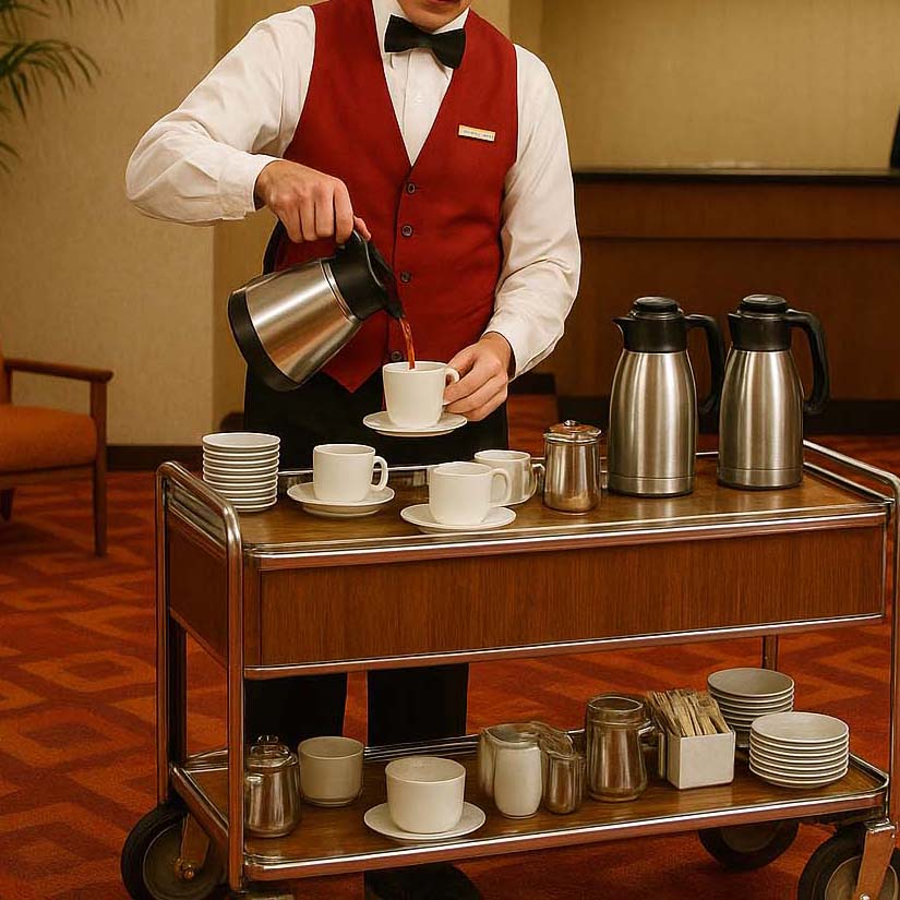 retro mobile coffee cart and bar station.