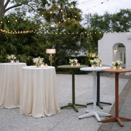 Foldable Modern Cocktail Tables ideal for brand pop-ups.