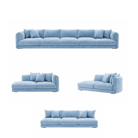 Retro baby blue Modular sofa.