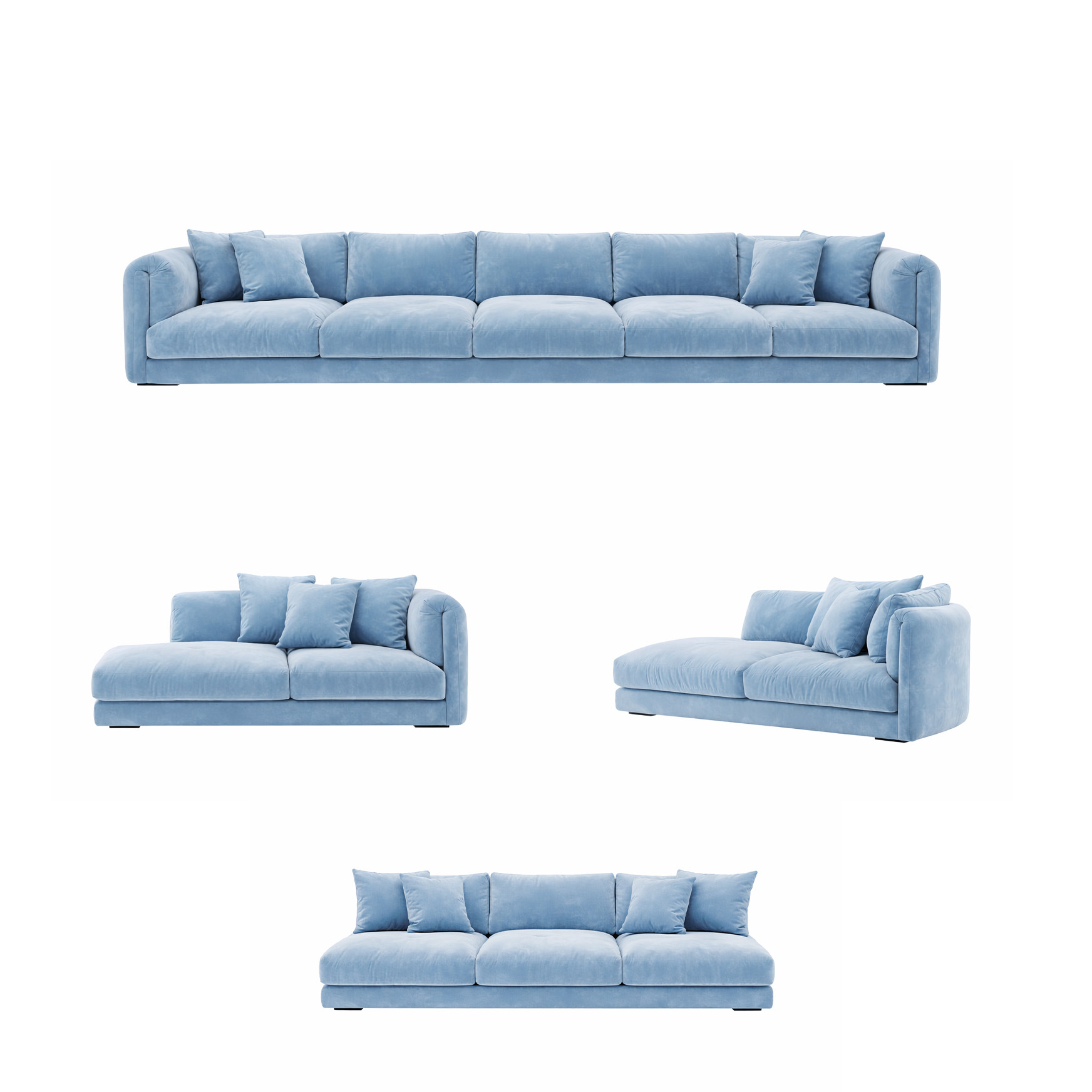 Retro baby blue Modular sofa.