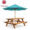 Outdoor teak dining table and chairs with sunshade umbrella
